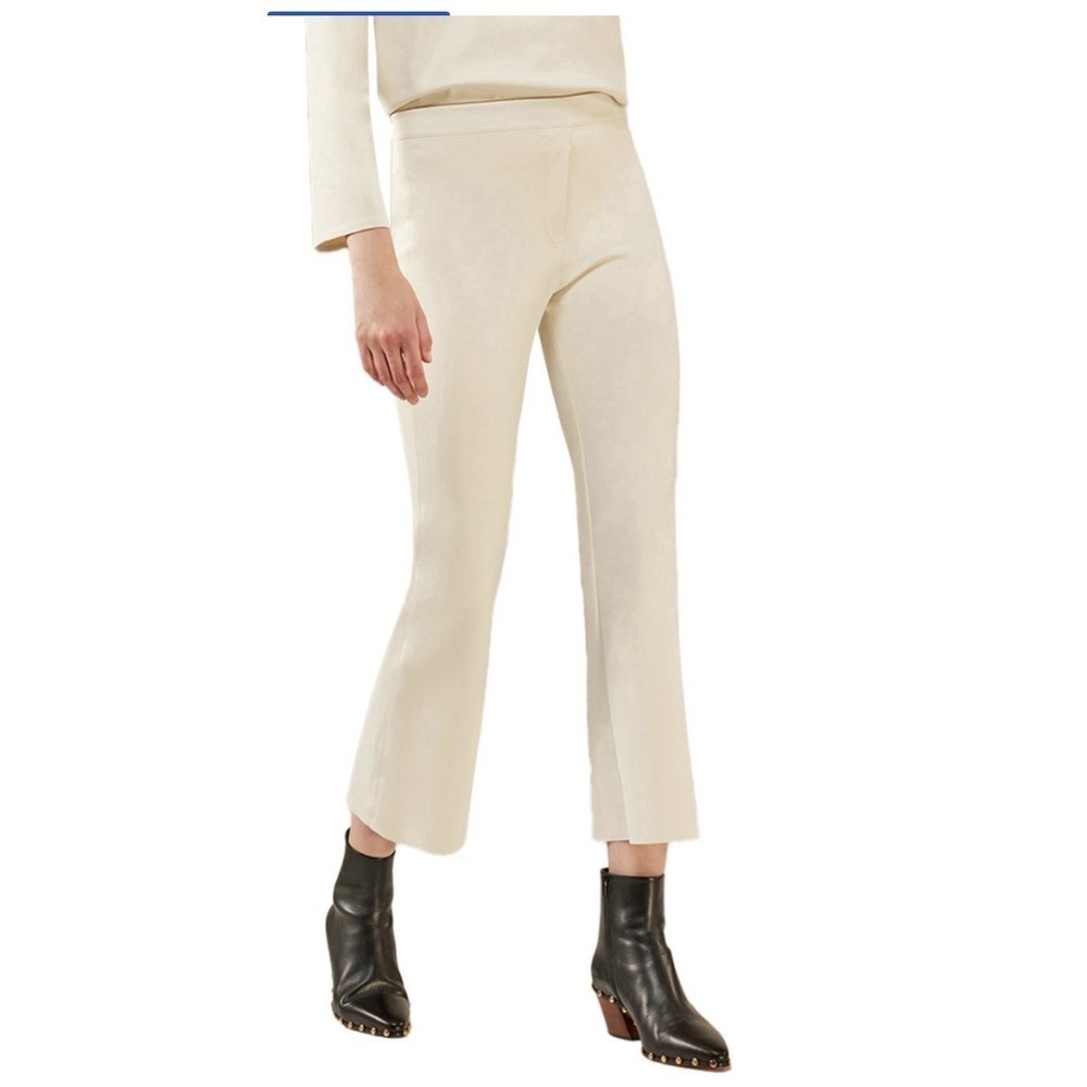 LIVIANA CONTI WOMEN'S TRUMPET TROUSERS CNTJ31 MILK COLOR MADE IN ITALY